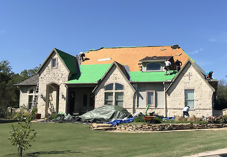 Roofing a home